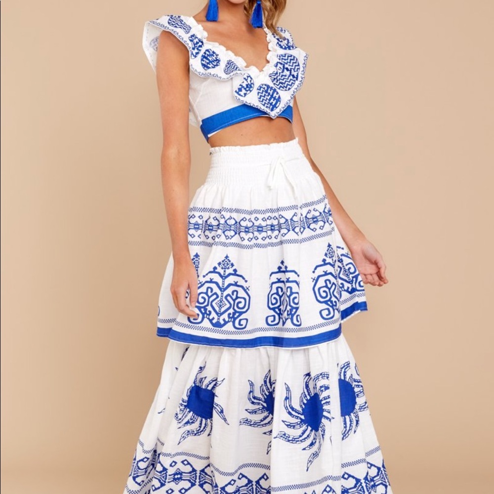 Blue two piece maxi!! Red dress boutique
